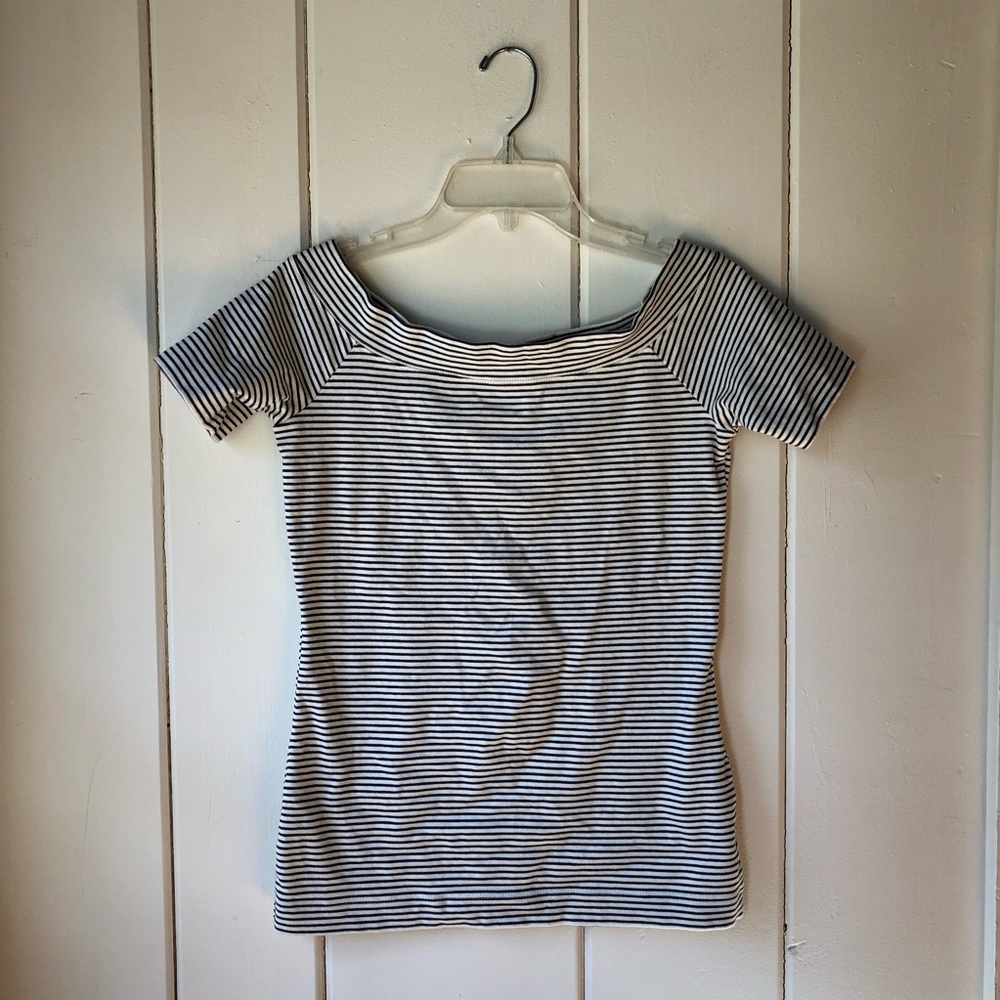 J. Crew off the shoulder Striped Top